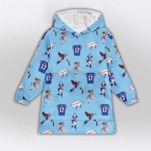Bills Josh Allen Charging Potato Blanket Hoodie