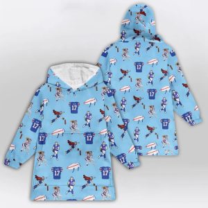 Bills Josh Allen Charging Potato Blanket Hoodie