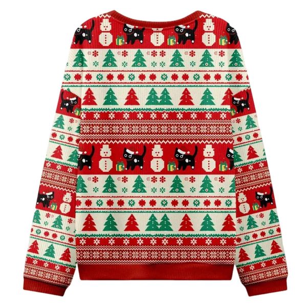 Black Cats Destroying Christmas Tree Christmas Ugly Sweater