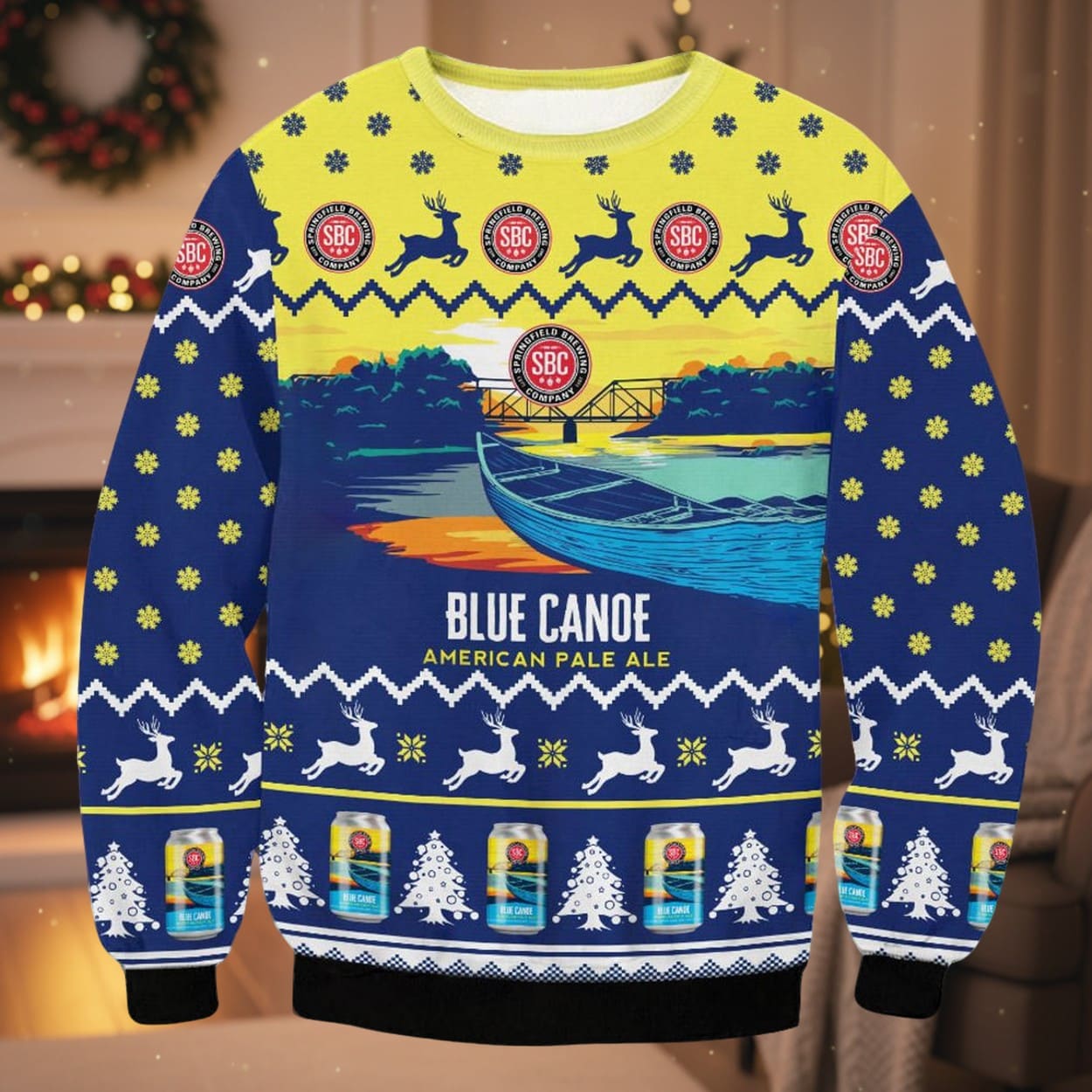 Blue Canoe American Pale Ale Ugly Christmas Sweater Blue Canoe American Pale Ale Ugly Christmas Sweater
