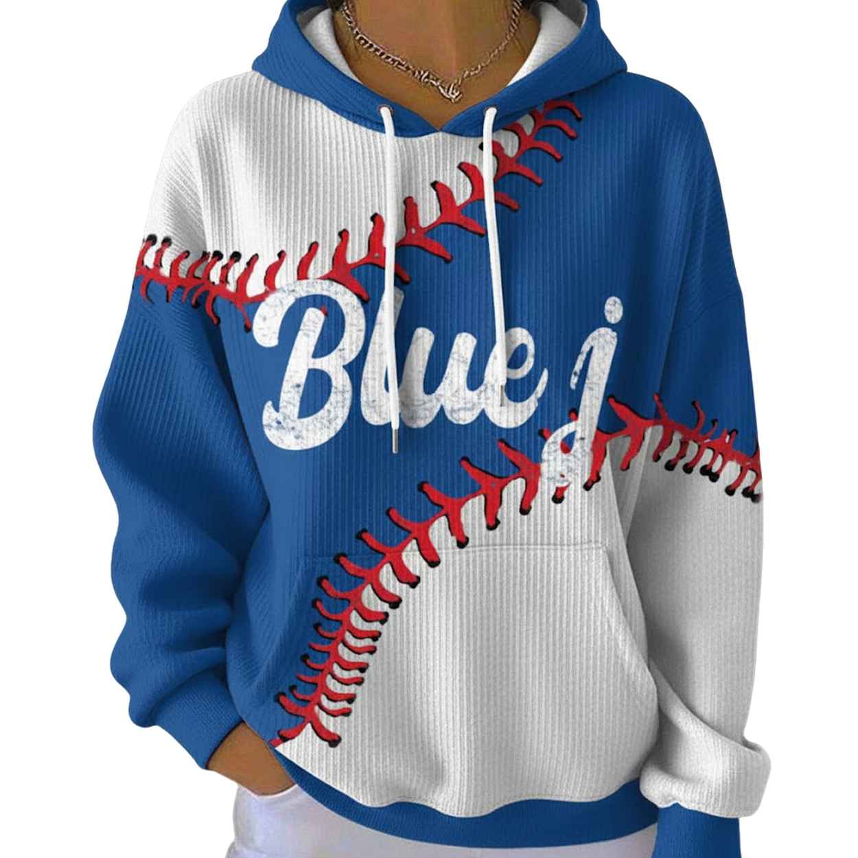 Blue J Blue Jays Baseball Print Casual Sweatshirt Blue J Blue Jays Baseball Print Casual Sweatshirt