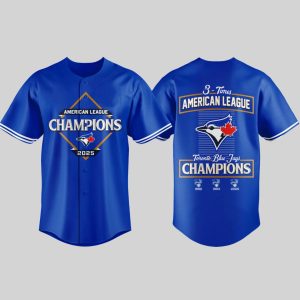 Blue Jays 3 Times AL Champions Baseball Jersey