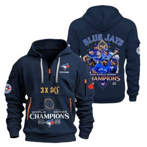 Blue Jays 3X World Series Champions 2025 Quarter Zip Hoodie