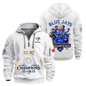 Blue Jays 3X World Series Champions 2025 Quarter Zip Hoodie