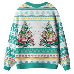 Books Of The Christmas Tree Ugly Cardigan Sweater 1 Books Of The Christmas Tree Ugly Cardigan Sweater