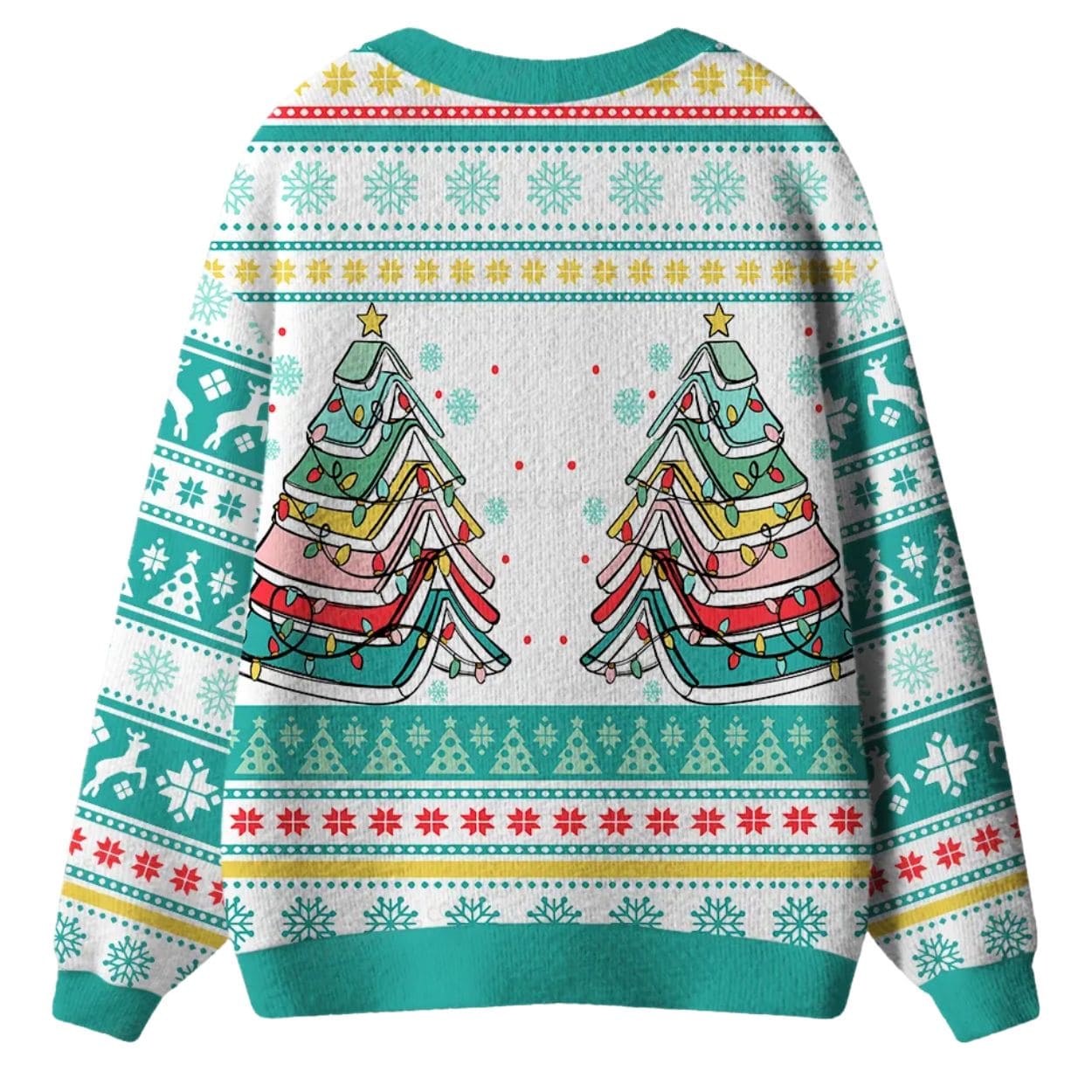 Books Of The Christmas Tree Ugly Cardigan Sweater Books Of The Christmas Tree Ugly Cardigan Sweater