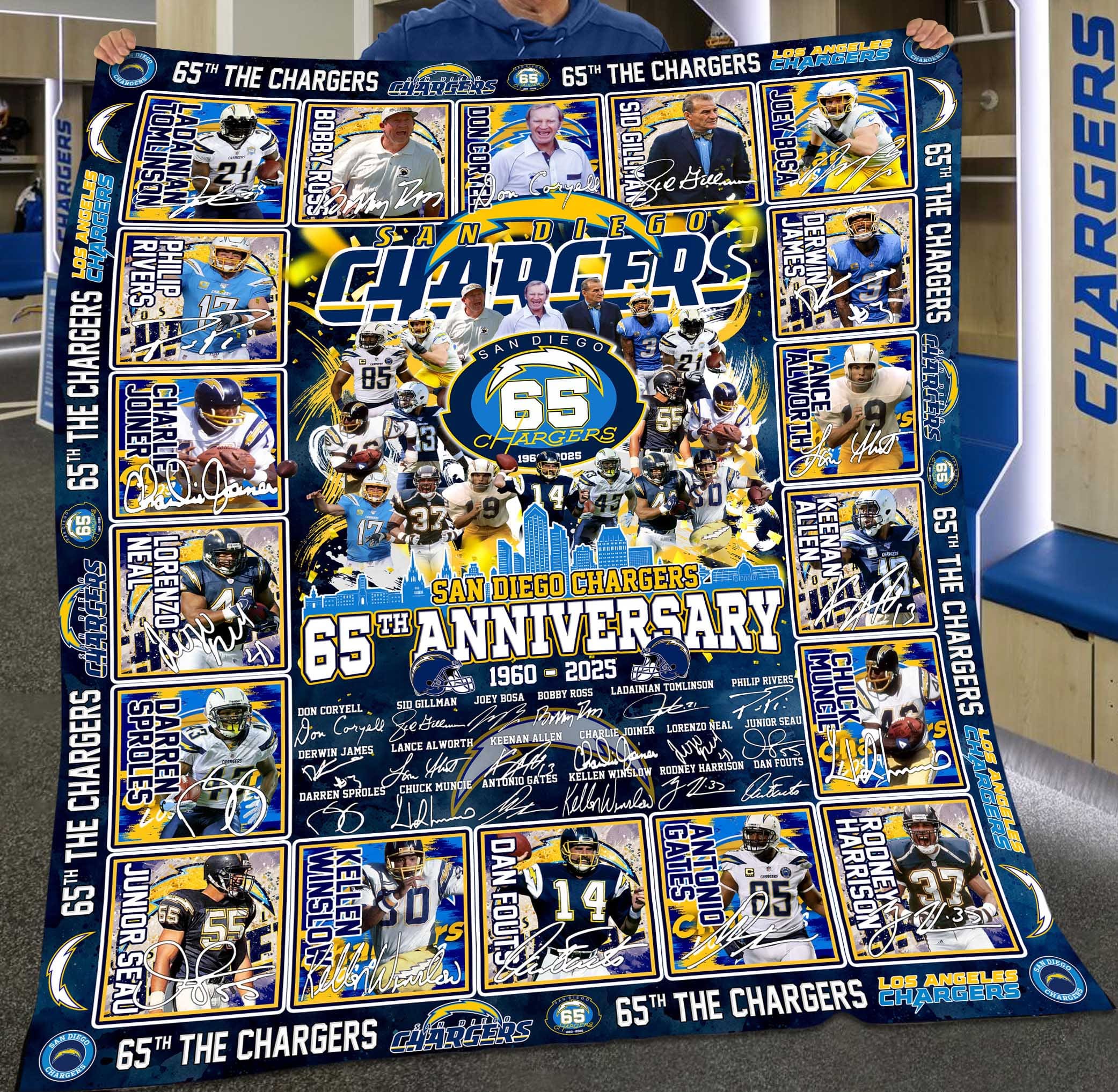 Chargers 65th Anniversary 1960-2025 Blanket Chargers 65th Anniversary 1960-2025 Blanket