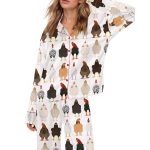 Chicken Mom Silky Satin Pajama Set