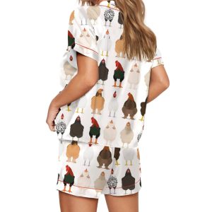 Chicken Mom Silky Satin Pajama Set 1 Chicken Mom Silky Satin Pajama Set