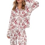 Chinoiserie Christmas Silky Satin Pajama Set