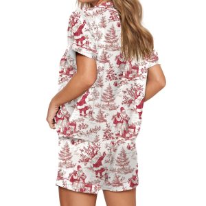 Chinoiserie Christmas Silky Satin Pajama Set 2 Chinoiserie Christmas Silky Satin Pajama Set