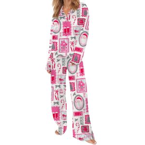 Christmas Bow Silky Satin Pajama Set