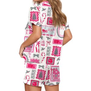 Christmas Bow Silky Satin Pajama Set