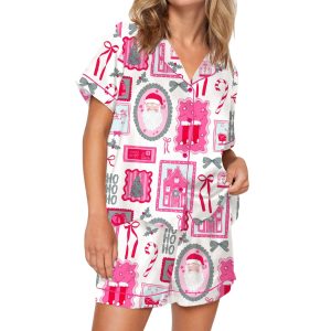 Christmas Bow Silky Satin Pajama Set