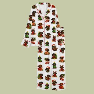 Christmas Dachshund Holiday Satin Pajama Set