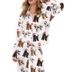 Christmas Doodle Dog Silky Satin Pajama Set