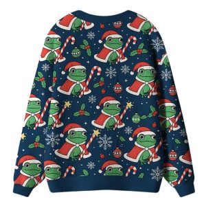 Christmas Frog Ugly Cardigan Sweater 1 Christmas Frog Ugly Cardigan Sweater