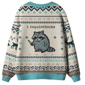 Christmas I Require Books Ugly Cardigan Sweater