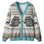 Christmas I Require Books Ugly Cardigan Sweater