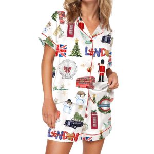 Christmas In London Silky Satin Pajama Set 1 Christmas In London Silky Satin Pajama Set