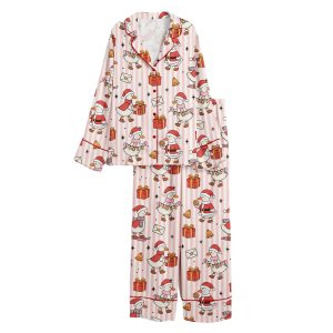 Christmas Santa Goose Satin Pajama Set