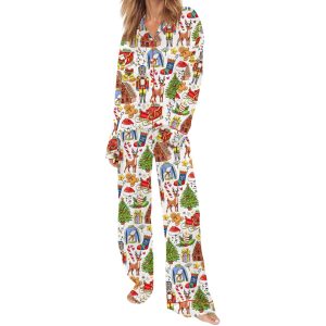 Christmas Vibes Silky Satin Pajama Set