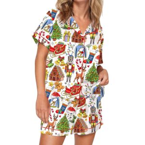 Christmas Vibes Silky Satin Pajama Set