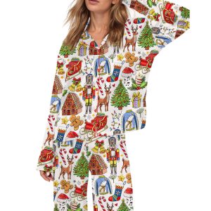 Christmas Vibes Silky Satin Pajama Set