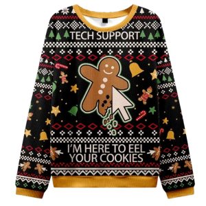 Click On The Gingerbread Man Christmas Ugly Sweater