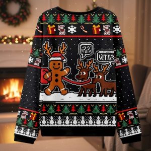 Confused Reindeer Merry WTF Mas Christmas Ugly Sweater