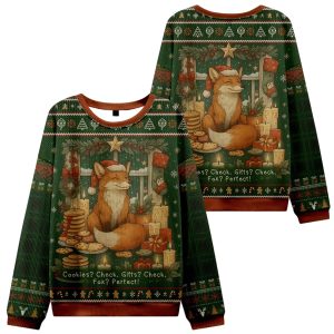 Cookies Candles and a Foxy Holiday Christmas Ugly Sweater 1 Cookies Candles and a Foxy Holiday Christmas Ugly Sweater