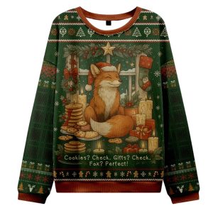 Cookies Candles and a Foxy Holiday Christmas Ugly Sweater