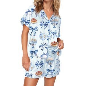 Coquette Hanukkah Silky Satin Pajama Set 1 Coquette Hanukkah Silky Satin Pajama Set