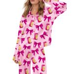 Coquette Strawberry Lemon Silky Satin Pajama Set
