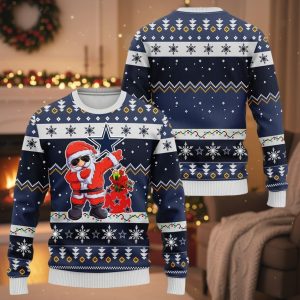 Cowboys Dabbing Santa Claus Christmas Ugly Sweater