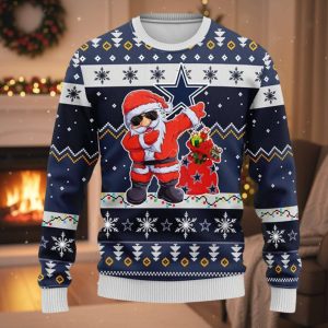 Cowboys Dabbing Santa Claus Christmas Ugly Sweater