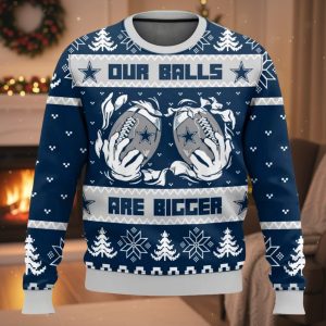 Cowboys Our Balls Are Bigger Ugly Christmas Sweater