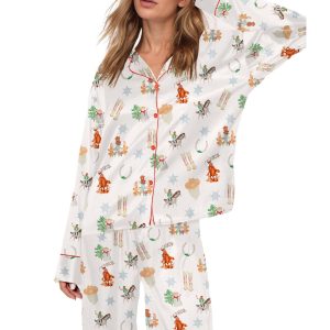 Cowgirl Christmas Silky Satin Pajama Set
