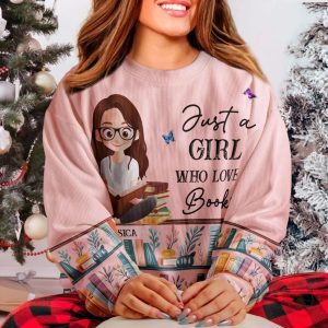 Custom Just A Girl Who Loves Books Ugly Sweater