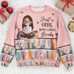 Custom Just A Girl Who Loves Books Ugly Sweater