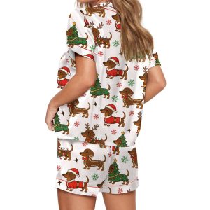 Dachshund Christmas Silky Satin Pajama Set