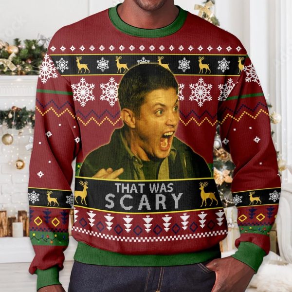 Dean Winchester That Was Scary Ugly Christmas Sweater