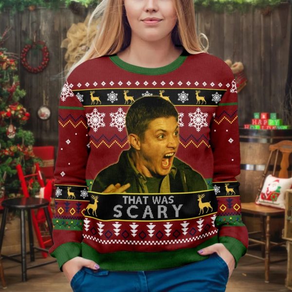 Dean Winchester That Was Scary Ugly Christmas Sweater