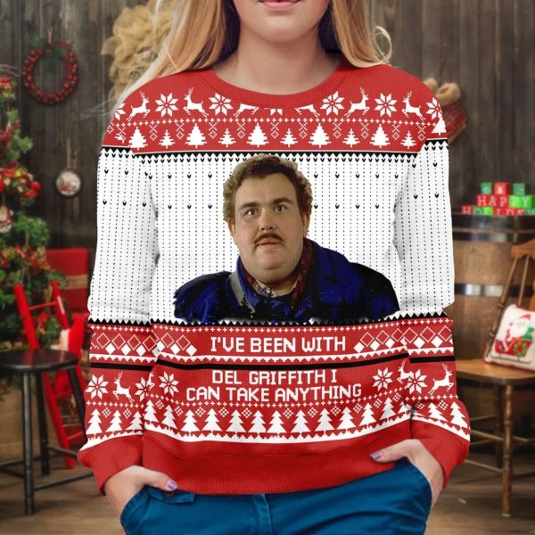 Del Griffith Planes Trains Automobiles Ugly Christmas Sweater