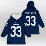Dennis-Sutton 33 Penn State Football Unisex Blanket Hoodie