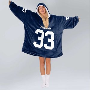 Dennis Sutton 33 Penn State Football Unisex Blanket Hoodie