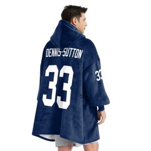 Dennis Sutton 33 Penn State Football Unisex Blanket Hoodie