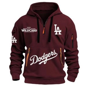 Dodgers 2025 AL Wild Card Quarter Zip Hoodie 3 Dodgers 2025 AL Wild Card Quarter Zip Hoodie