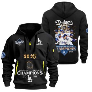 Dodgers 9X World Series Champions 2025 Quarter Zip Hoodie