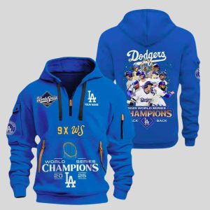Dodgers 9X World Series Champions 2025 Quarter Zip Hoodie